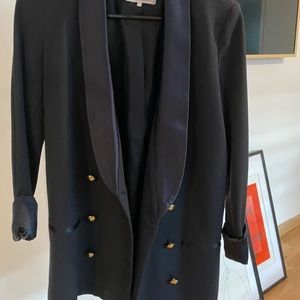 Zara Silk Blazer, Navy, Gold Buttons XS